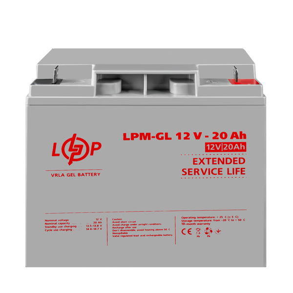 Аккумулятор гелевый LPM-GL 12V - 20 Ah 5214 фото