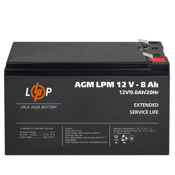 Акумулятор AGM LPM 12V - 8 Ah 3865 фото