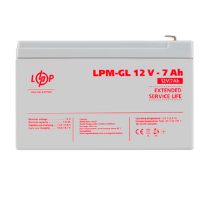 Аккумулятор гелевый LPM-GL 12V - 7 Ah 6560 фото