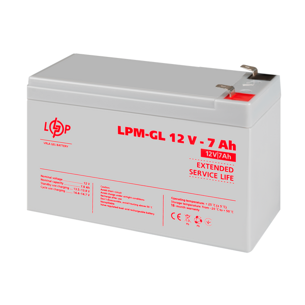 Акумулятор гелевий LPM-GL 12V - 7 Ah 6560 фото