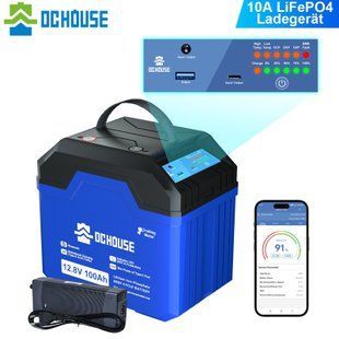 Акумулятор LP LiFePO4 12,8V - 100 Ah Lithium Batterie Steckdosen Bluetooth 12346 фото