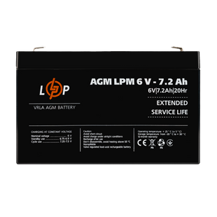 Акумулятор AGM LPM 6V - 7.2 Ah 3859 фото