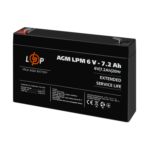 Аккумулятор AGM LPM 6V - 7.2 Ah 3859 фото