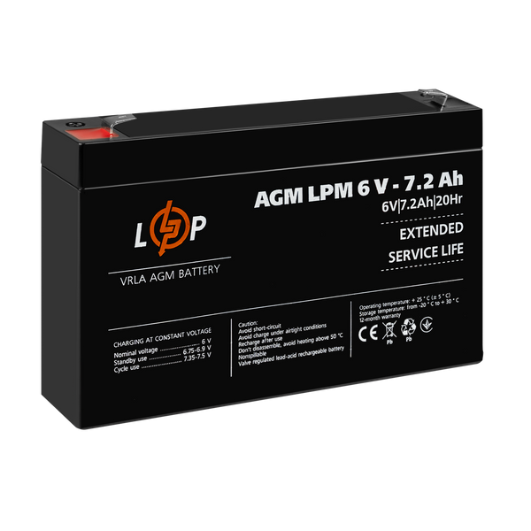 Аккумулятор AGM LPM 6V - 7.2 Ah 3859 фото
