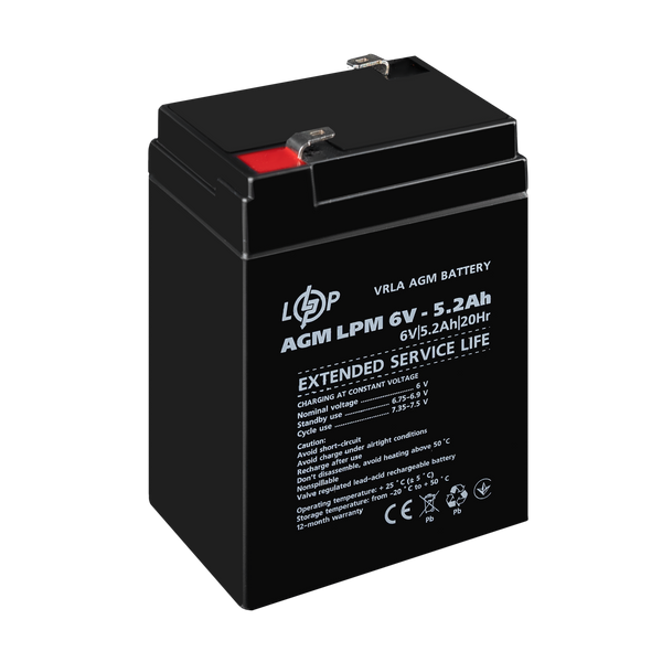 Аккумулятор AGM LPM 6V - 5.2 Ah 4158 фото