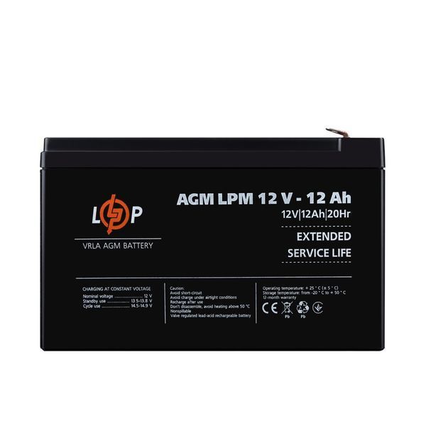 Акумулятор AGM LPM 12V - 12 Ah 6550 фото